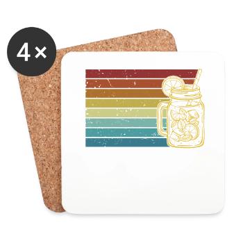 Retro Lemonade Lemonade Seller - Coasters (set of 4) - white - Front