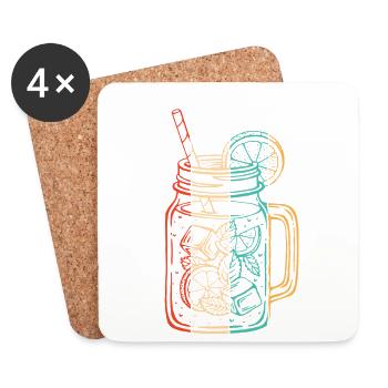 Retro Lemonade Lemonade Seller - Coasters (set of 4) - white - Front