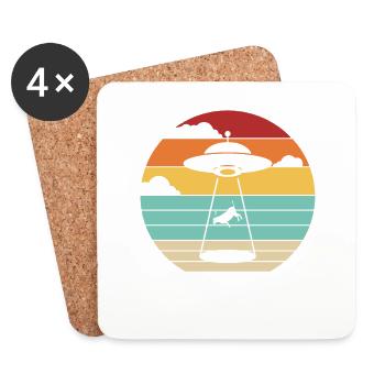 Conspiracy Alien UFO - Coasters (set of 4) - white - Front