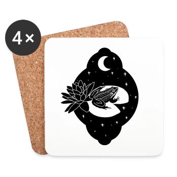 Toad, tadpole, tree frog, frog breeder, frog - Coasters (set of 4) - white - Front