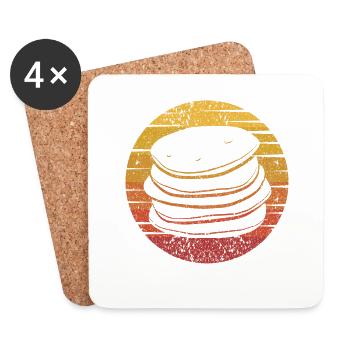 Retro Recipes Flapjack Griddlecake Lover Pancake - Coasters (set of 4) - white - Front