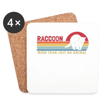 Waschbär mehr als ein Animal Trash Panda Freund - Untersetzer (4er-Set) - Weiß - Vorne