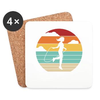 Rétro Skipping Vitesse de saut Saut professionnel - Dessous de verre (lot de 4) - blanc - Devant