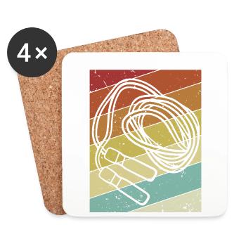 Retro Jumping Speed Skipping Professional Jump - Coasters (set of 4) - white - Front