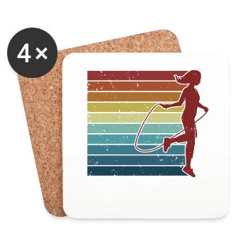 Retro Speed Skipping Jumping Professional Jump - Coasters (set of 4) - white - Front