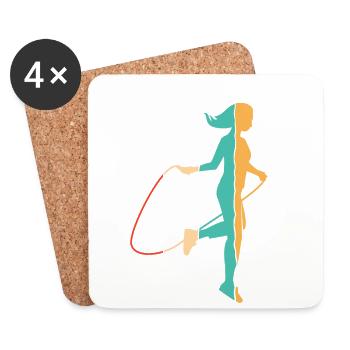 Vitesse de saut rétro saut saut professionnel - Dessous de verre (lot de 4) - blanc - Devant
