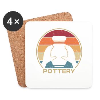 Retro Pottery Wheel Hobby Pottery Pro Lover - Coasters (set of 4) - white - Front