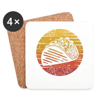 Retro Al Pastor Seasoning Hard Shell Taco Lover - Coasters (set of 4) - white - Front