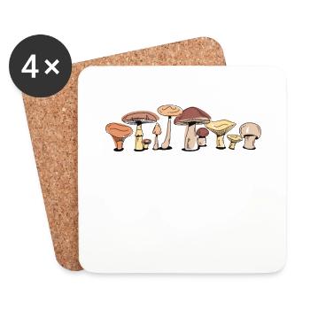 Identification de la recherche de nourriture cueillette de champignons chasseurs - Dessous de verre (lot de 4) - blanc - Devant
