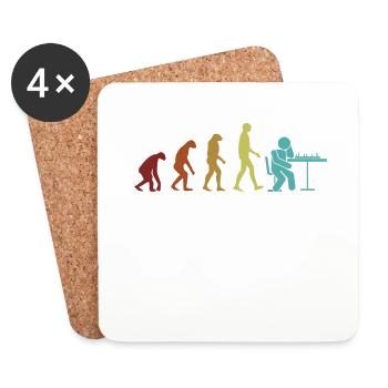 Chess Evolution Grandmaster Queen Player - Coasters (set of 4) - white - Front