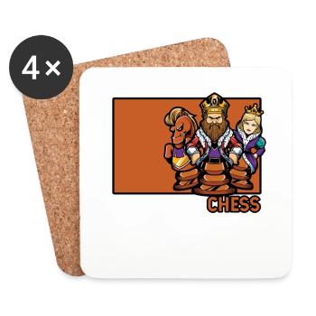 Chess Doodle Chinese Hanzi Queen Player - Dessous de verre (lot de 4) - blanc - Devant