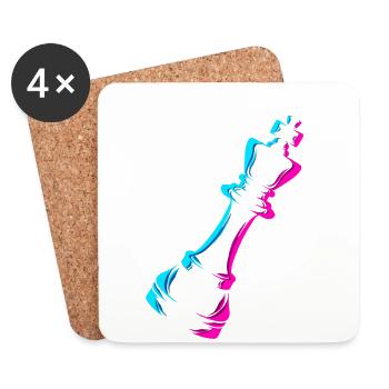 Grandmaster Queen Player Professional Chess - Coasters (set of 4) - white - Front