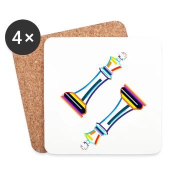 Grandmaster Queen Player Professional Chess - Coasters (set of 4) - white - Front
