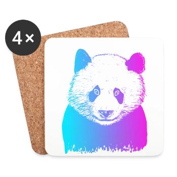 Panda Bear Friend Ailuropoda Melanoleuca Lover - Coasters (set of 4) - white - Front