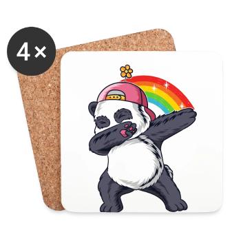 Dabbing Panda Panda Bear Friend Lover Giant Panda - Coasters (set of 4) - white - Front