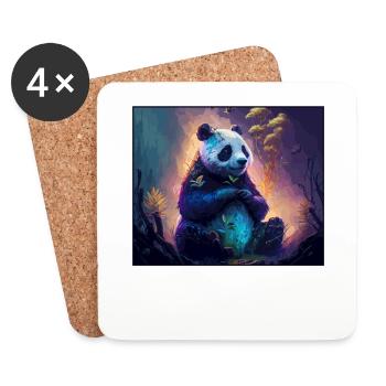 Panda Bear Friend Ailuropoda Melanoleuca Lover - Coasters (set of 4) - white - Front