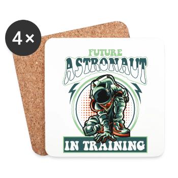 Futur astronaute en formation vaisseau spatial Taikonaut - Dessous de verre (lot de 4) - blanc - Devant