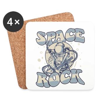 Space Rock Taikonaut Cosmonaut Spaceship - Coasters (set of 4) - white - Front