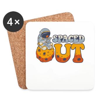 Spaced Out Spaceship Taikonaut Cosmonaut - Coasters (set of 4) - white - Front