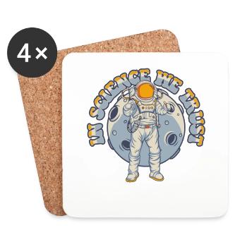 En science, nous faisons confiance au vaisseau spatial Taikonaut - Dessous de verre (lot de 4) - blanc - Devant