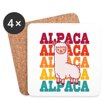 Alpaca Lama Huacaya Pako Alpakazüchter Alpaka - Untersetzer (4er-Set) - Weiß - Vorne