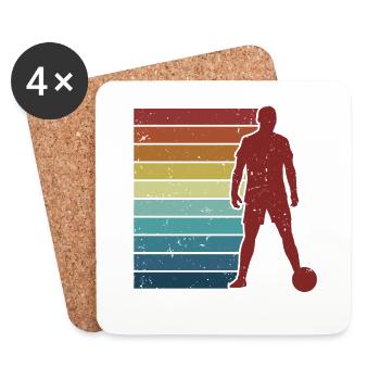 Retro Soccer God Soccer Player Professional Soccer - Coasters (set of 4) - white - Front