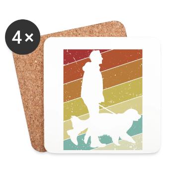Retro Rüde Vierbeiner Wauwau Hundebesitzer Hund - Untersetzer (4er-Set) - Weiß - Vorne