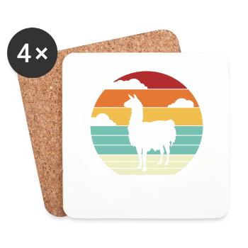 Pako Lama Alpaca Alpakazüchter Alpaka - Untersetzer (4er-Set) - Weiß - Vorne