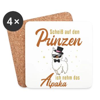 Ich nehm das Alpaka Pako Lama Huacaya - Untersetzer (4er-Set) - Weiß - Vorne