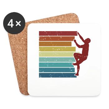 Retro Bouldering Speed Climbing Sport Climbing - Coasters (set of 4) - white - Front