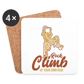 Rock Climb at your own Risk Bouldern - Untersetzer (4er-Set) - Weiß - Vorne
