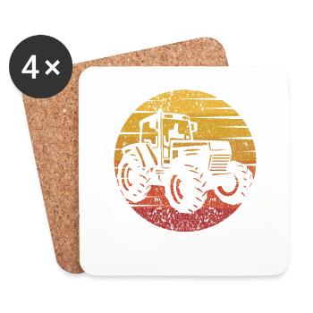 Retro Agriculture Organic Farmer Farmer Agricultural Economist - Coasters (set of 4) - white - Front