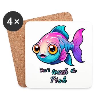 Poisson sucré et coloré - Dessous de verre (lot de 4) - blanc - Devant