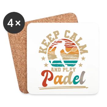 Keep Calm and play Padel Paddleball Paddle Tennis - Coasters (set of 4) - white - Front
