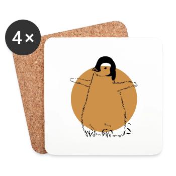 Emperor Penguin Seabird King Penguin Penguin - Coasters (set of 4) - white - Front