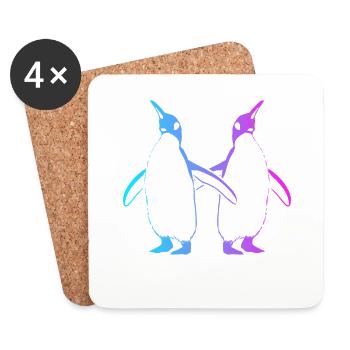 Seevogel Königspinguin Kaiserpinguin Pinguin - Untersetzer (4er-Set) - Weiß - Vorne