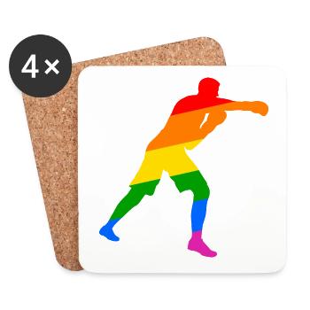 Boxer Allié LGBT - Dessous de verre (lot de 4) - blanc - Devant