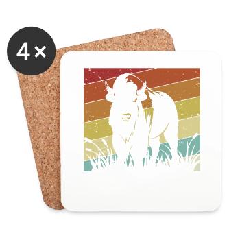 Retro Buffalo Bovinae American Bison Lover Bison - Coasters (set of 4) - white - Front