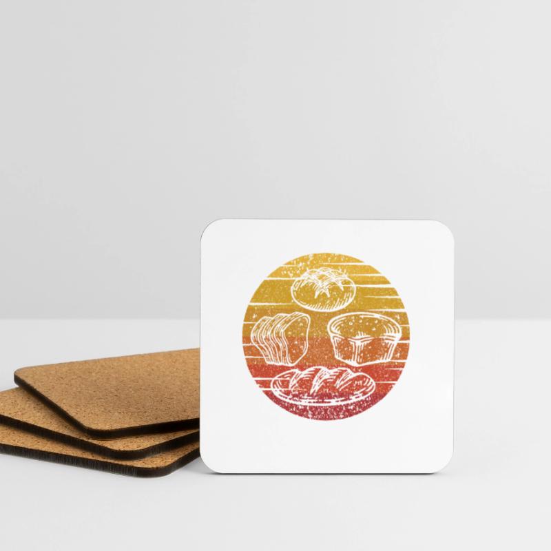 Retro Bread Dough Bread Maker Bread Queen Lover Coasters (set of 4)