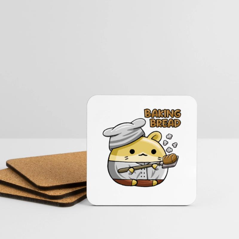 Baking Bread Bread Dough Bread Maker Bread Queen Coasters (set of 4)