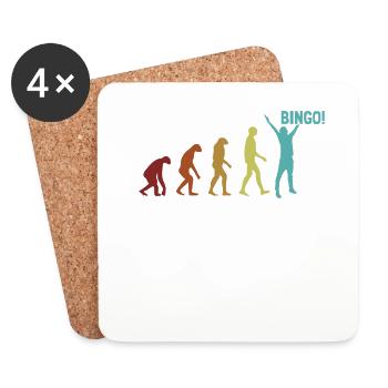 Bingo Evolution Professioneller Anrufer Daubers Bingo - Untersetzer (4er-Set) - Weiß - Vorne
