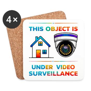 Building surveillance - Coasters (set of 4) - white - Front