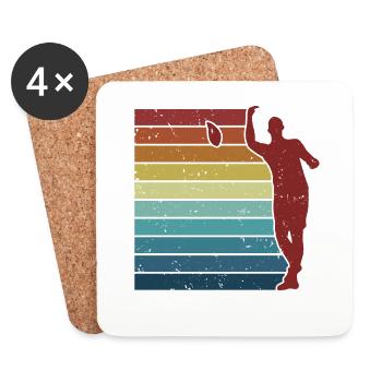 Retro Boards Bean Bag Game Professional Cornhole - Coasters (set of 4) - white - Front
