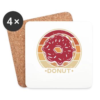 beignet rétro glacé Maker Lover Donut - Dessous de verre (lot de 4) - blanc - Devant