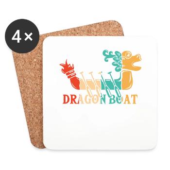 Dragon Boat Paddler Drummer Team Lover Dragon Boat - Coasters (set of 4) - white - Front