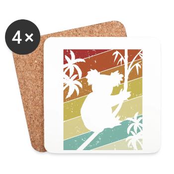 Retro Koalabear Eucalyptus Phascolarctos Cinereus - Coasters (set of 4) - white - Front