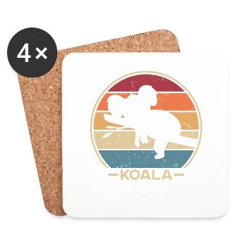 Retro Koalabear Phascolarctos Cinereus Eucalyptus - Coasters (set of 4) - white - Front