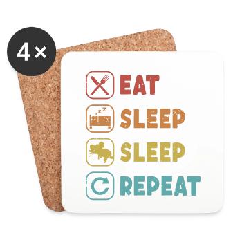 Eat Sleep Sleep Repeat Koalabear Eucalyptus Koala - Coasters (set of 4) - white - Front