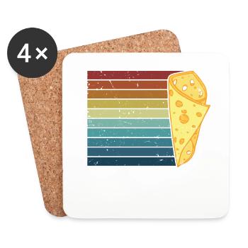 Fromager rétro Queso Lover Fromage Gouda - Dessous de verre (lot de 4) - blanc - Devant