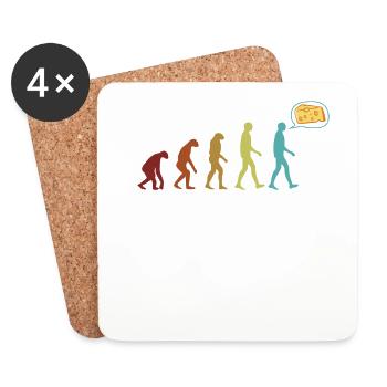 Gouda Evolution Cheesemonger Maker Queso Lover - Coasters (set of 4) - white - Front